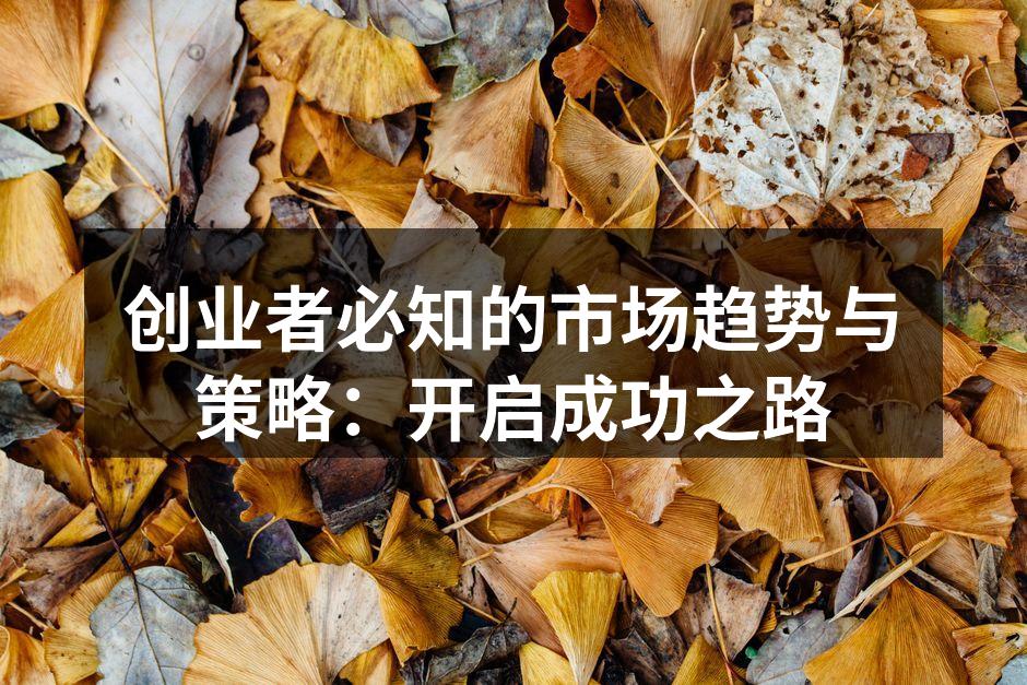 创业者必知的市场趋势与策略：开启成功之路